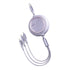 BASEUS Bright Mirror 1for3 Retractabl USB to M L C 3.5A 1.2M CAMLT-MJ