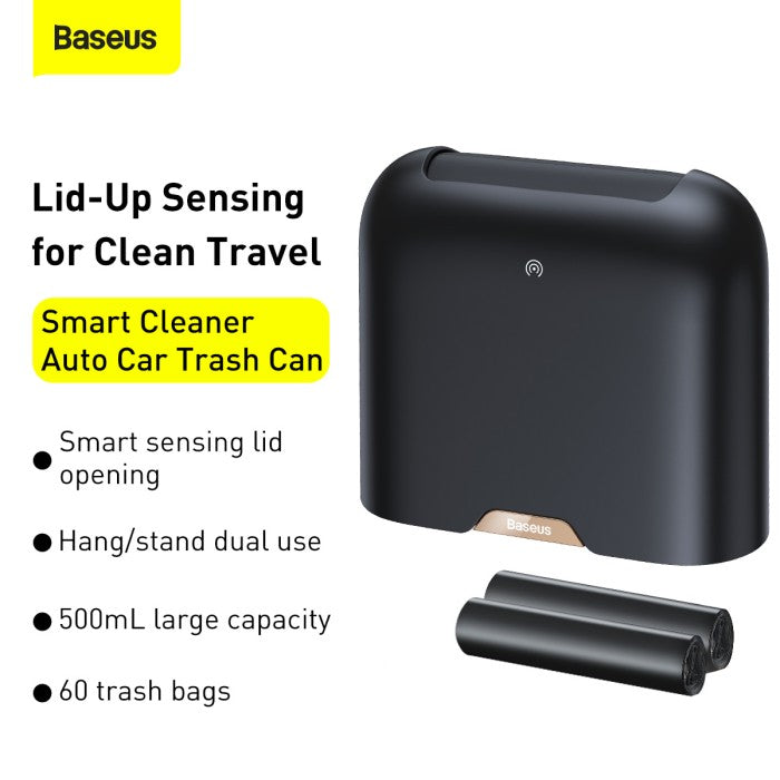 BASEUS Smart Cleaner Auto Car Trash Can Free 2 rolls trash bag CRLJT01