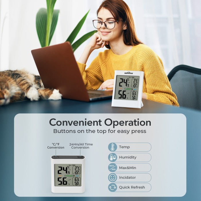 MPOW - Hommak Indoor Room Thermometer Digital Hygrometer HKHM624