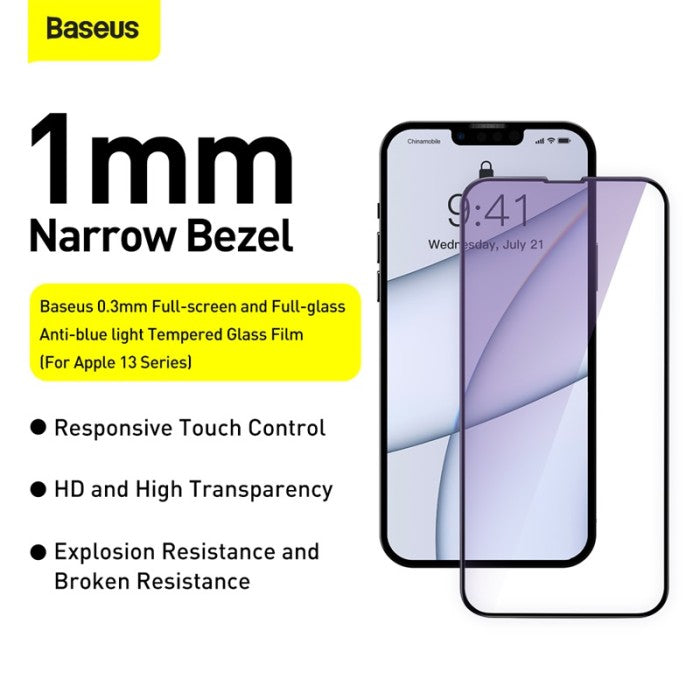 BASEUS Anti-blue light Tempered Glass Film For iP 13 / 13 pro