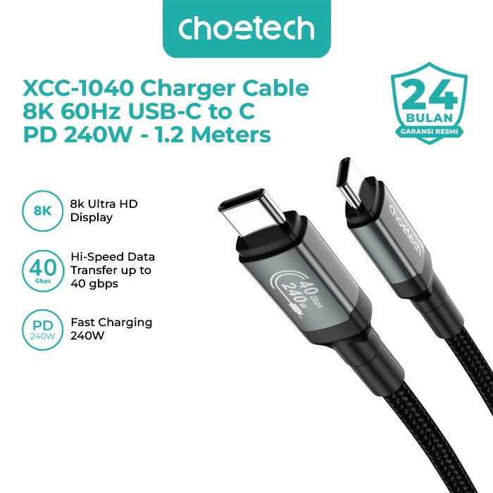 Choetech XCC-1040 Charger Cable 240W USB Type C to C 1.2M