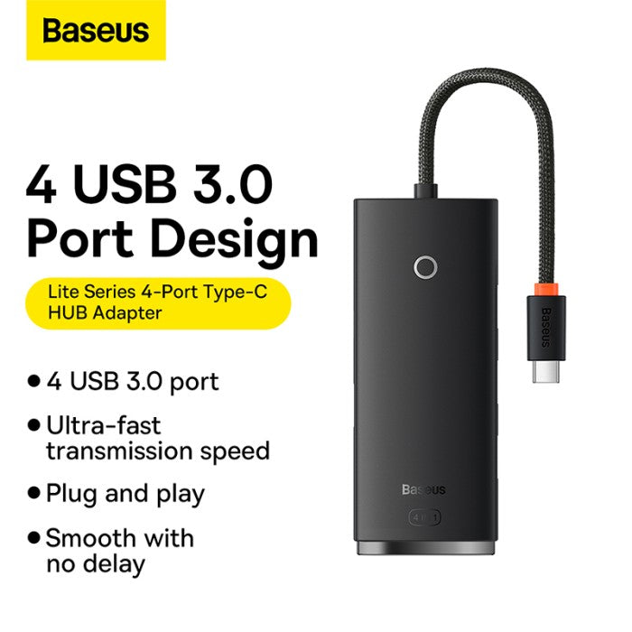 Baseus HUB Adapter 4-Port Type-C (Type-C to USB 3.0*4) 25cm - WKQX03