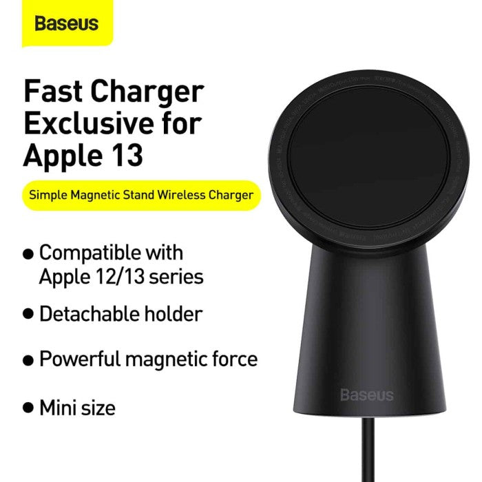 Baseus Simple Magnetic Stand Wireless Charger Black