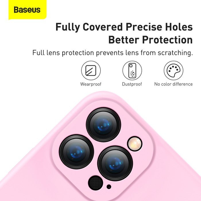 Baseus Liquid Silica Gel Protective Soft Case For iP 13 Pro 2021 Pink