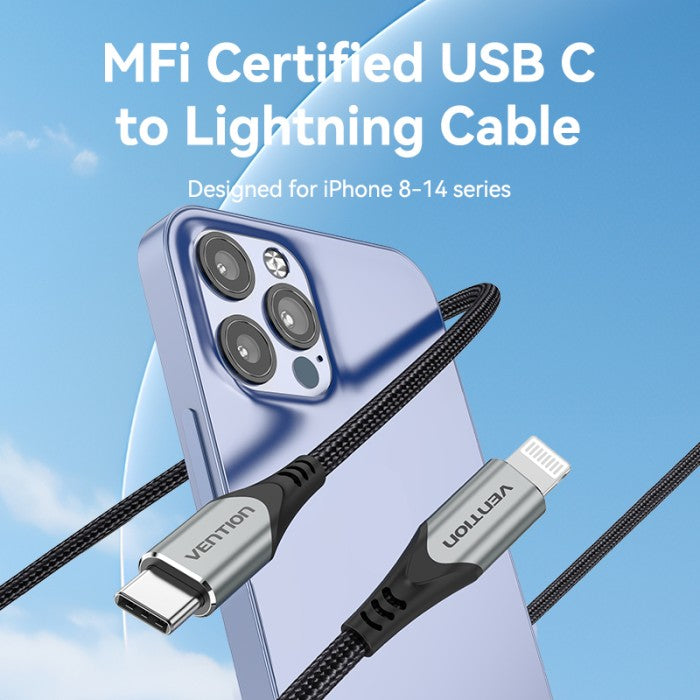 Vention Kabel Charger USB C to Lightning 3A Fast Charging Support PD MFI - TAP