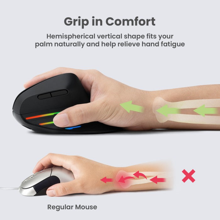MPOW - VictSing RGB Rechargeable Ergonomic Mouse - VTPC324