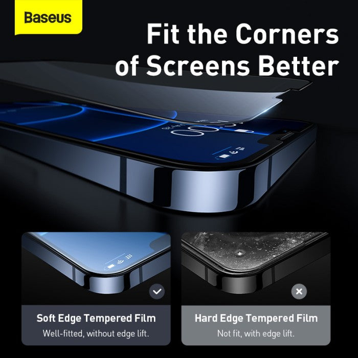Baseus tempered glass protector w/ crack-resistant edges For iP 13 Pro