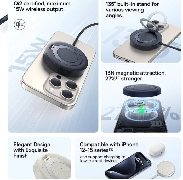 Baseus Simple Mini4 Qi2 Series  Magnetic Wireless Charger  Magsafe 15W