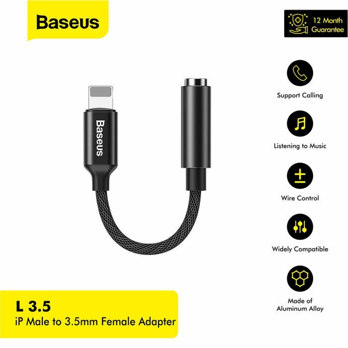 Baseus iPhone Lightning Male to Jack 3.5mm Female Adapter L3.5 - CALL3