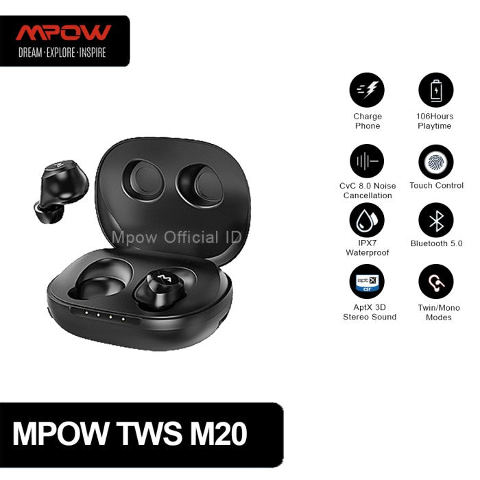 Mpow M20 Wireless Earbuds 106 hrs Playtime MPBH344