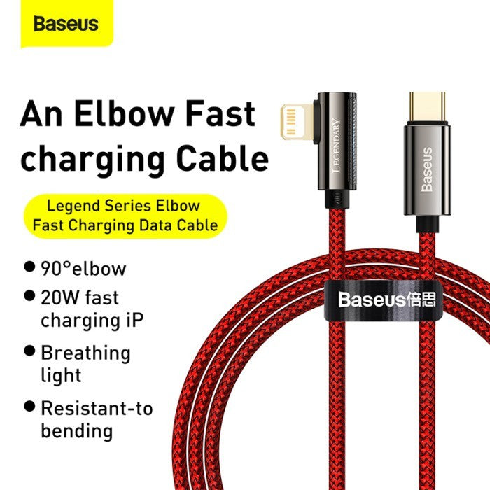 Baseus Legend Series Elbow Kabel Charger Iphone Type C to Lightning