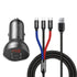 Baseus Digital Display Dual USB 4.8A Car Charger 24W+3in1 USB - TZCCBX