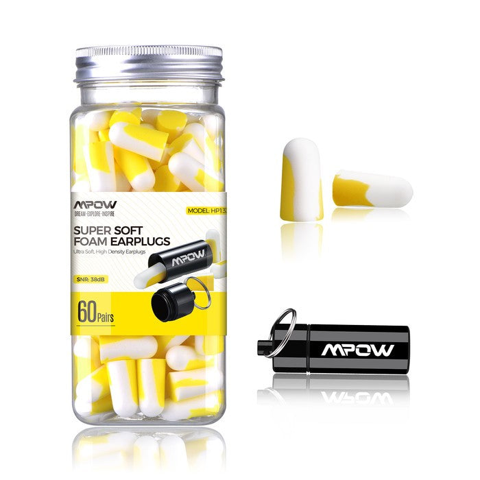 MPOW HP133A Ultra Soft Foam Earplugs 60 Pairs 38dB SNR