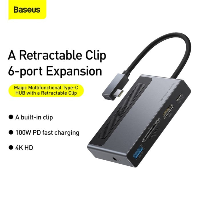 BASEUS Magic Multifunctional Type-C HUB with a Retractable CAHUB-DA