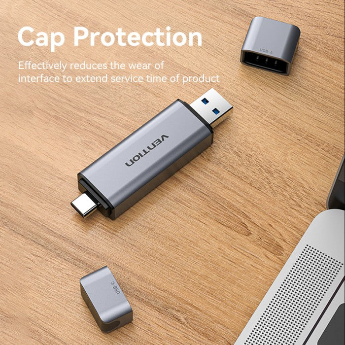 Vention Card Reader 2in1 USB 3.0 A+C SD TF Dual Drive Letter - CLL