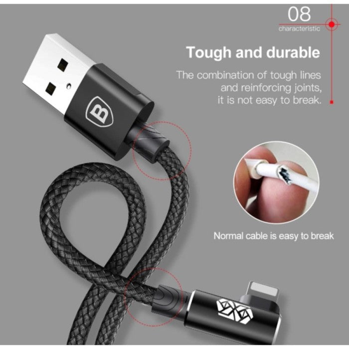 Baseus Shaped MVP 2 Kabel Charger USB A to Lightning - CAVP000