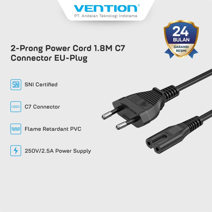 Vention Kabel Colokan C7 Connector Power Cord 1.8M EU - ZCI