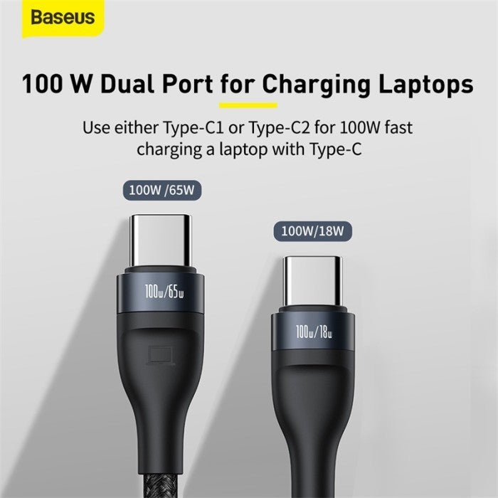 Baseus Flash Series Kabel Charger 2in1 Type C to C 1.5M - CA1T2-C