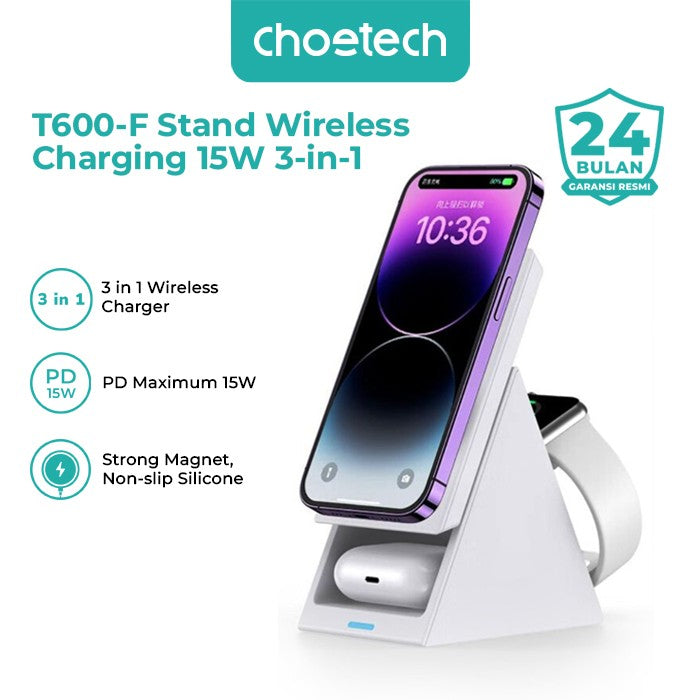 Choetech T600-F Stand Wireless Charging 15W Three in One