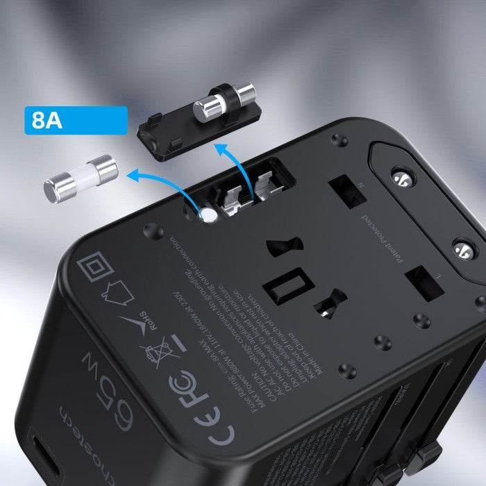 Chotech PD5009 Travel Wall Charger 2C+A GaN PD65W 2C+A
