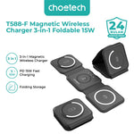 Choetech T588-F Magnetic Wireless Charger 3in1 Foldable 15W