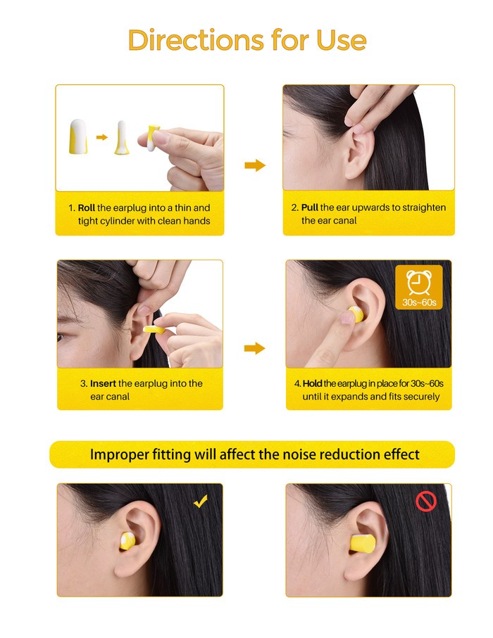 MPOW HP133A Ultra Soft Foam Earplugs 60 Pairs 38dB SNR