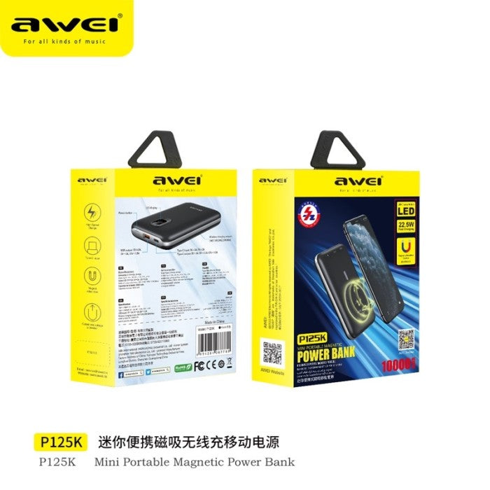 AWEI Powerbank 10000mAh Mini Portable Magnetic 22.5W