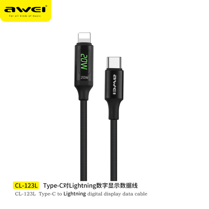 AWEI Type-C to Lightning Digital Display Data Cable CL-123L