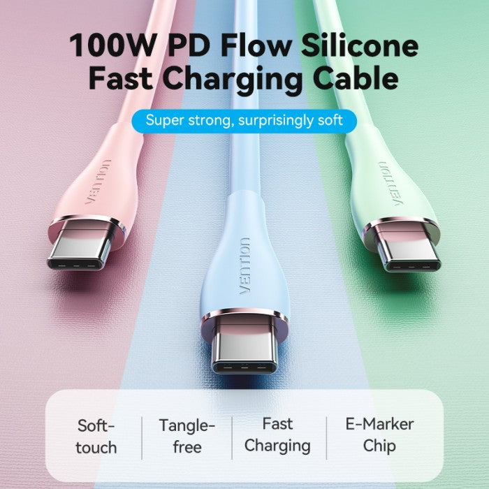 Vention Kabel Charger USB Type C to C 5A PD 100W Fast Charging - TAW