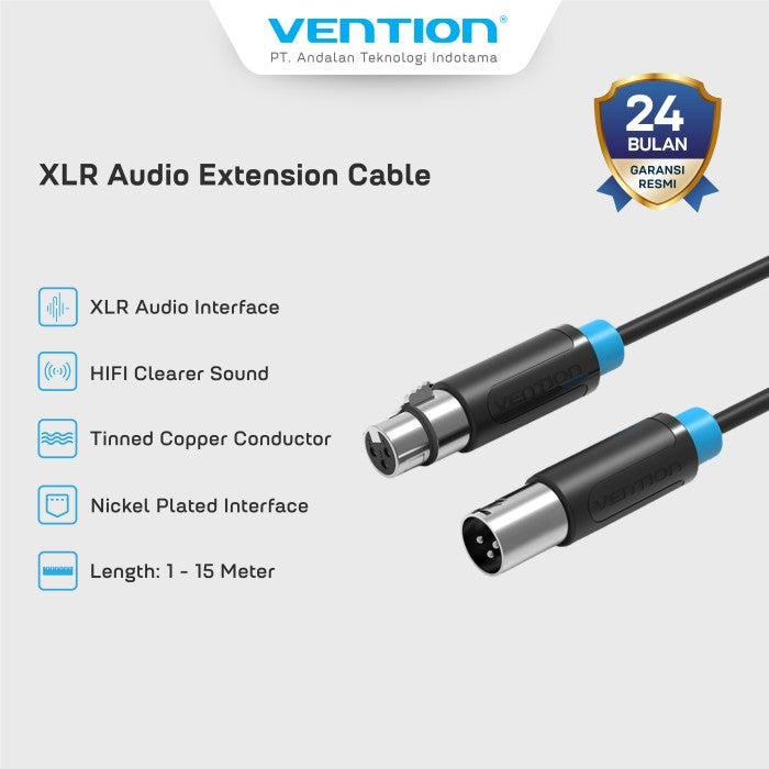 Vention Kabel AUX XLR Audio Extension Cable Male to Female 1M 2M 3M 5M - BBF