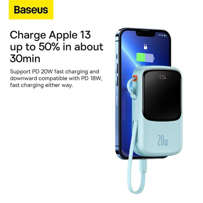 BASEUS Qpow Pro Digital Display Fast Charge PowerBank 10k mAh 20W iP