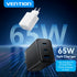 Vention Wall Charger Gan 65W Fast Charging 2C+U EU - FER