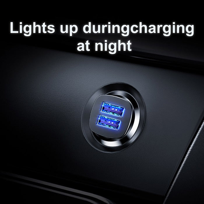 BASEUS Square metal A+A 30W Dual QC3.0 Quick Car Charger CCALL-DS