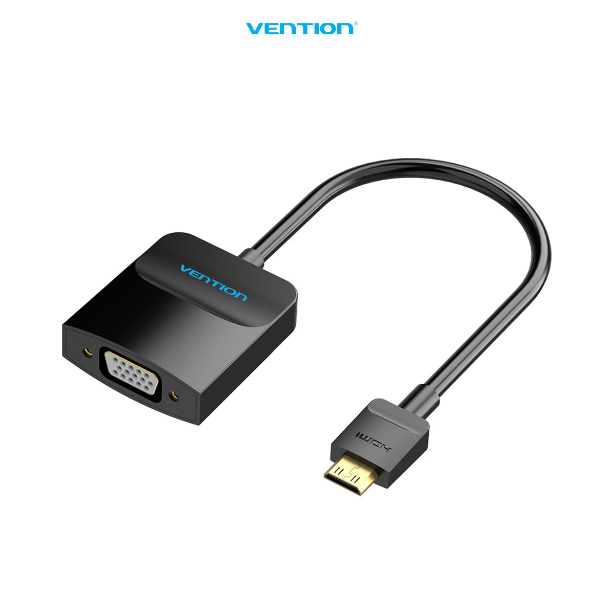 Vention Adapter Converter MIni HDMI to VGA With Audio Power Port 3.5mm HD 1080P 60Hz - AGA
