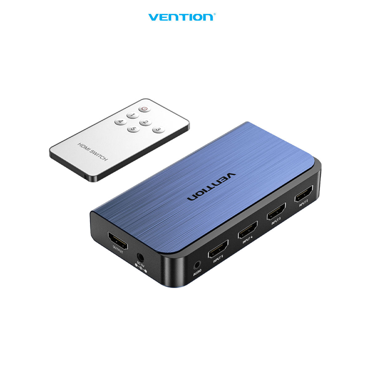 Vention HDMI 2.0 Switcher 5in 1 Out 3D 4K 60Hz HDR HDCP 2.2 with TRS 3.5mm  Audio Port Toslink - AKD