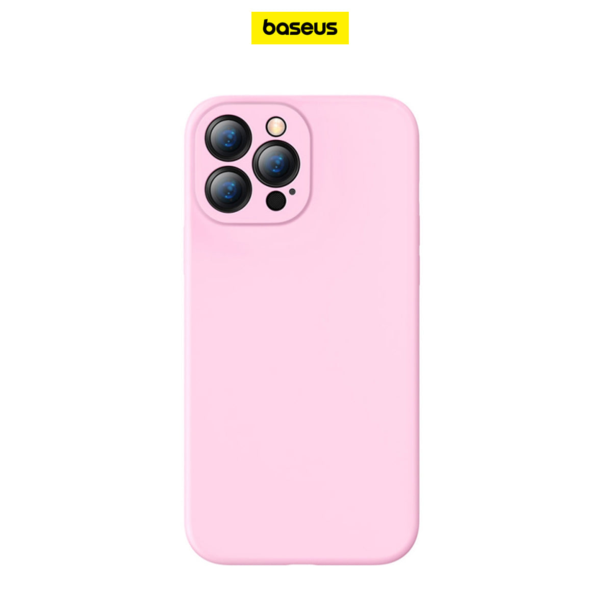 Baseus Phone Case iP 13 Pro 2021 Liquid Silica Gel Protective Camera Lenss - Pink