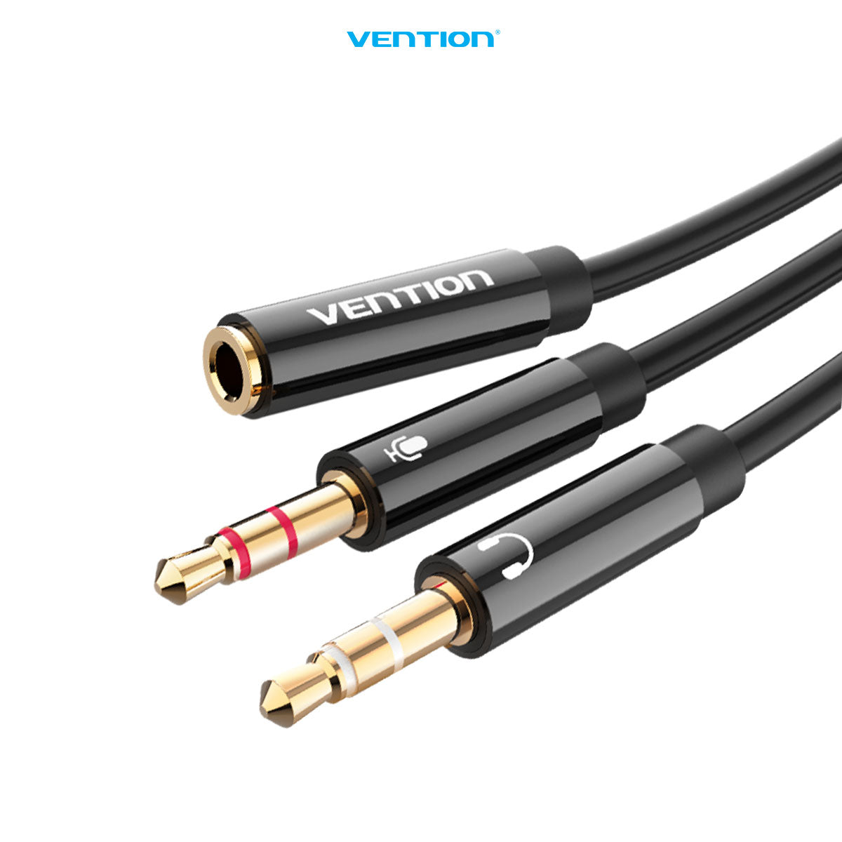 Vention Kabel Audio Splitter Cable Aux 3.5mm Female TRRS to 2 Male TRS Cable Audio/Mic - BBT