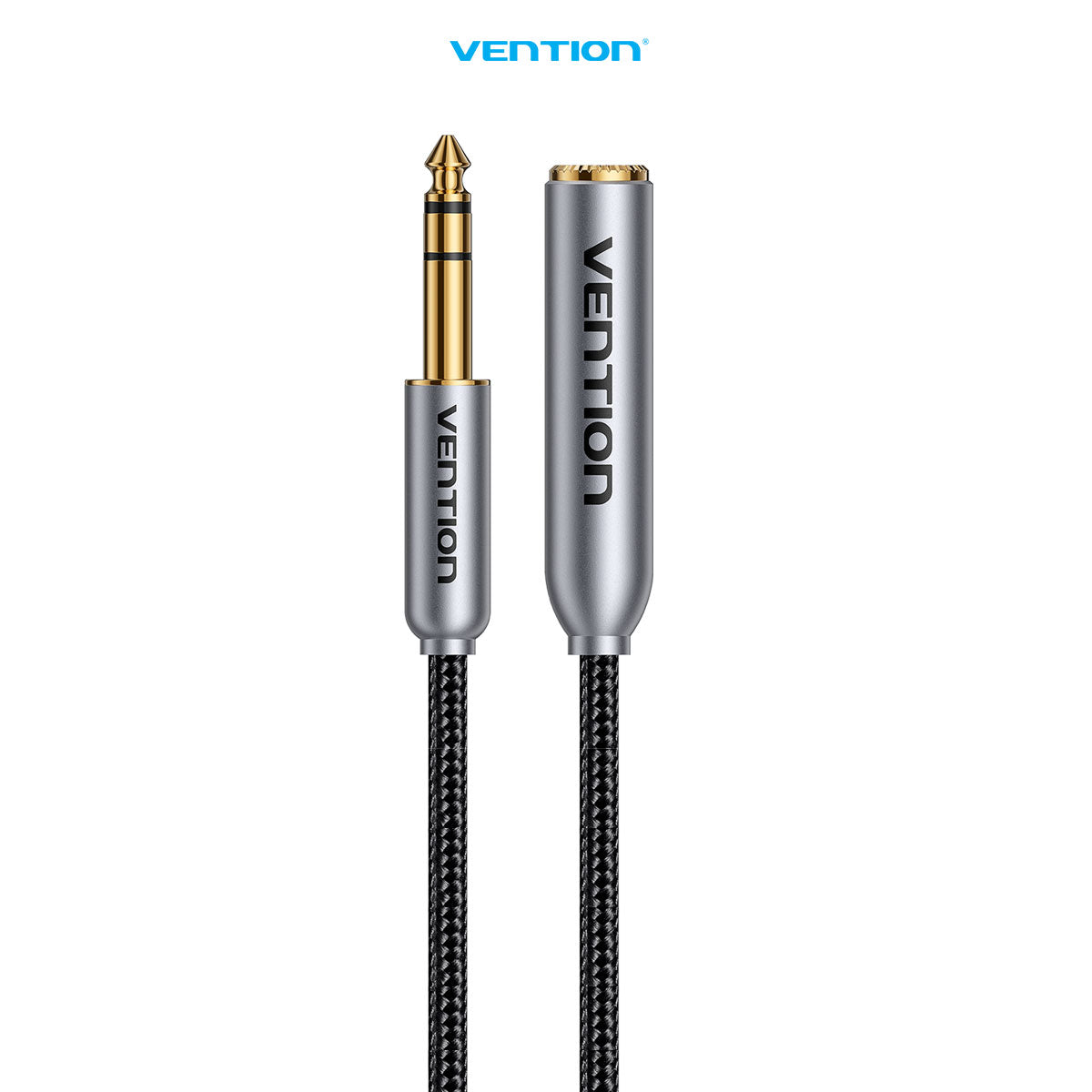 Vention Kabel Jack Extension Audio 6.5mm Male to Female Cable Cotton Braided 1M 2M - BCX