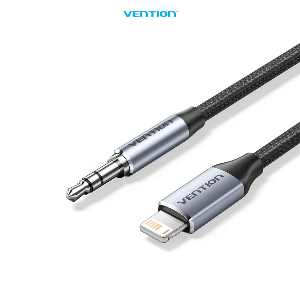 Vention Kabel Converter Cable Lightning to Jack Audio 3.5mm Aux Male Adapter Cotton Braided 1M 1.5M - BMC