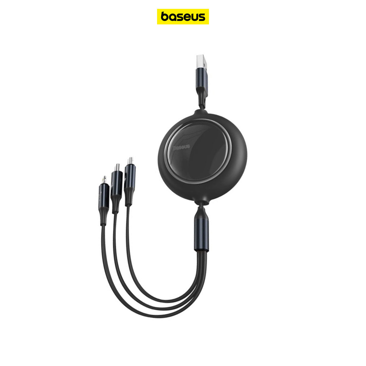 BASEUS Bright Mirror 1for3 Retractabl USB to M L C 3.5A 1.2M CAMLT-MJ
