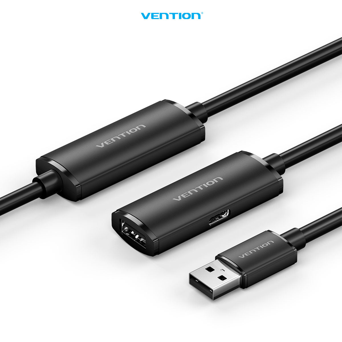 Vention Kabel Active Extension Cable USB A 2.0 Male to Female 480Mbps Type C Power Supply 2A 5M 10M - CBK