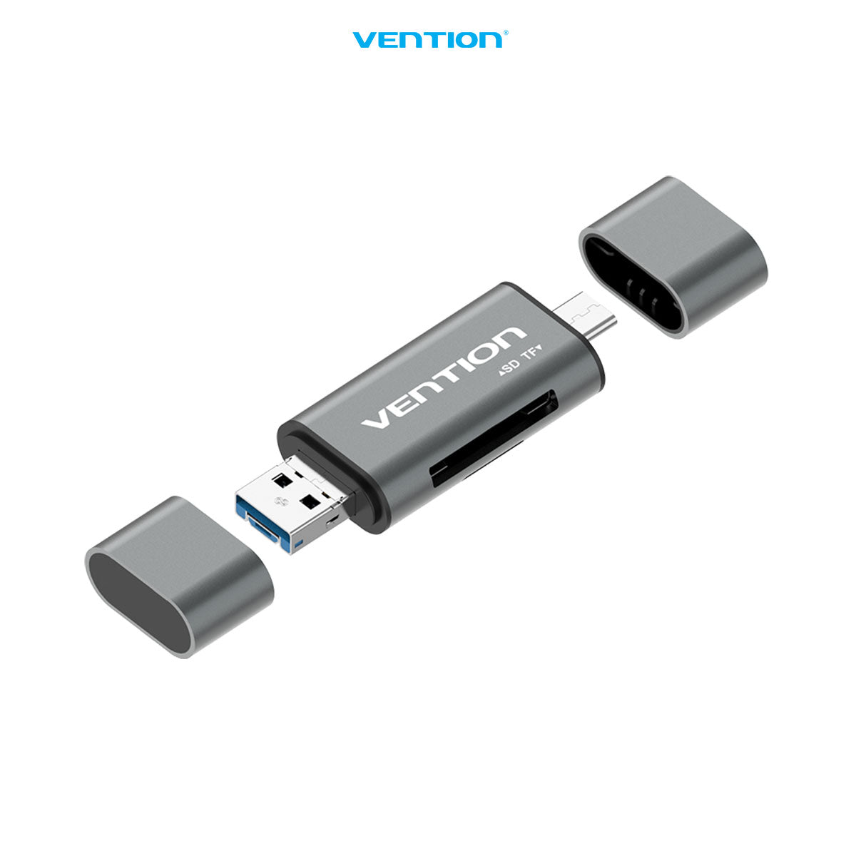 Vention Card Reader Multi function All in 1 USB 3.0 5Gbps Micro SD/TF/Type-C OTG Metal Premium - CCH