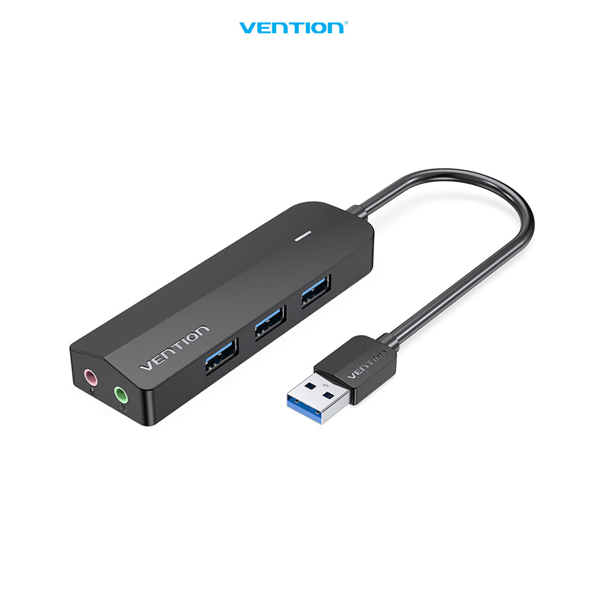 Vention HUB USB 3.0 With Sound Card External Audio TRS 3.5MM and Power Supply 5Gbps - CHI