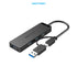 Vention HUB USB 3.0 4 Port Hub with USB Type C 2in1 Interface 0.15M ABS Power Supply - CHT