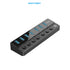 Vention Hub 8 in 1 3.0 WIth individual Power Switches Led & DC 5.5mm Power Adapter - CHX