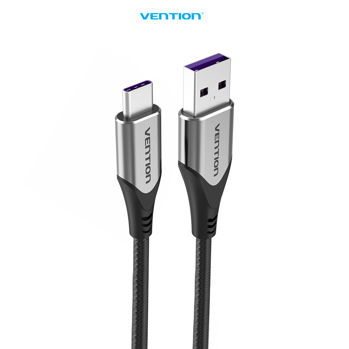 Vention Kabel Data USB Type C to USB 2.0 A Cotton Braided Cable 1M 2M Fast Charging - COF