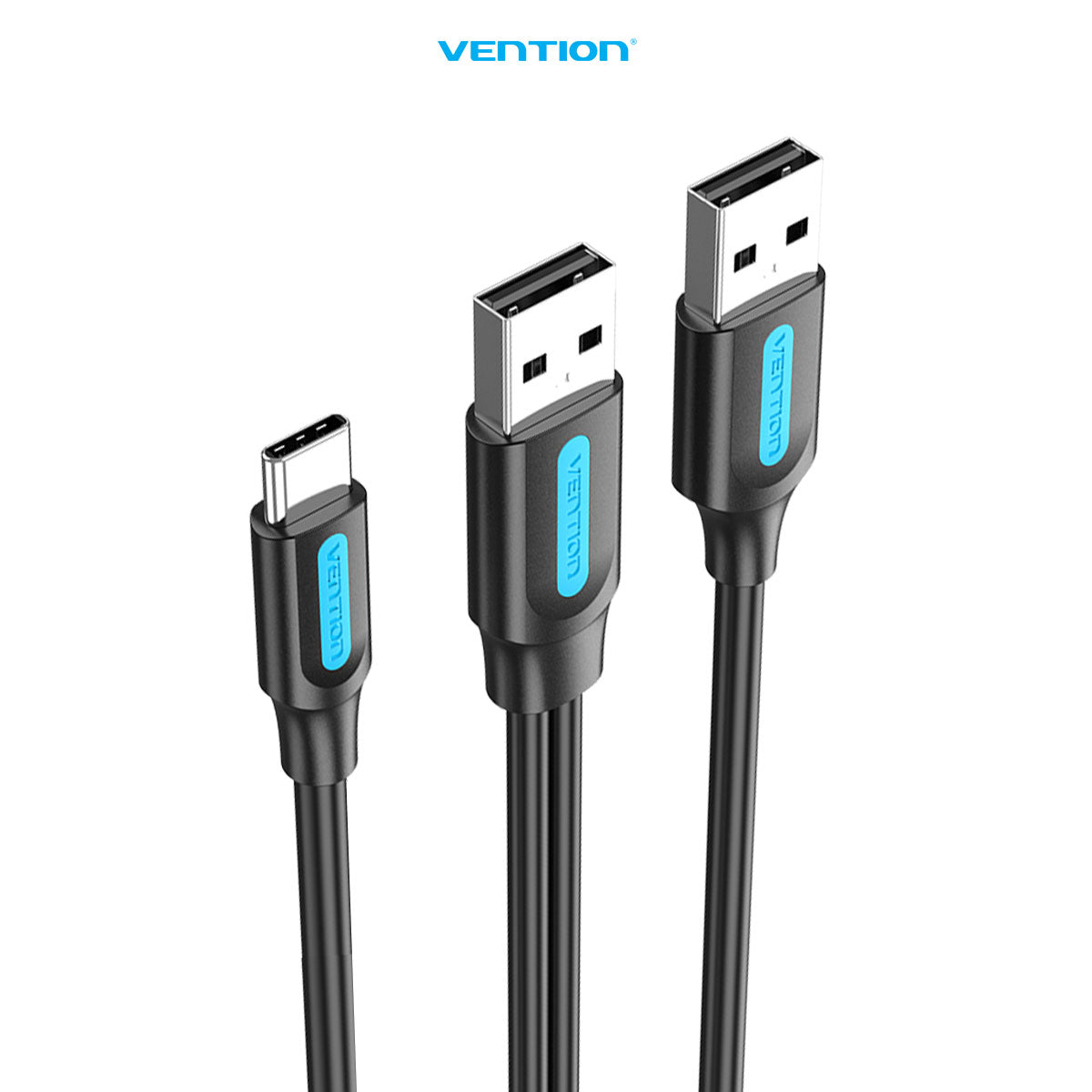 Vention Kabel USB 2.0 A Male to USB Type C Male Cable with USB Power Supply 0.5M PVC - CQK