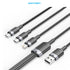 Vention Kabel Data Charger Cable 3in 1 USB A 2.0 to USB Type C/Micro/Lightning 3A 60W 480 Mbps - CTP