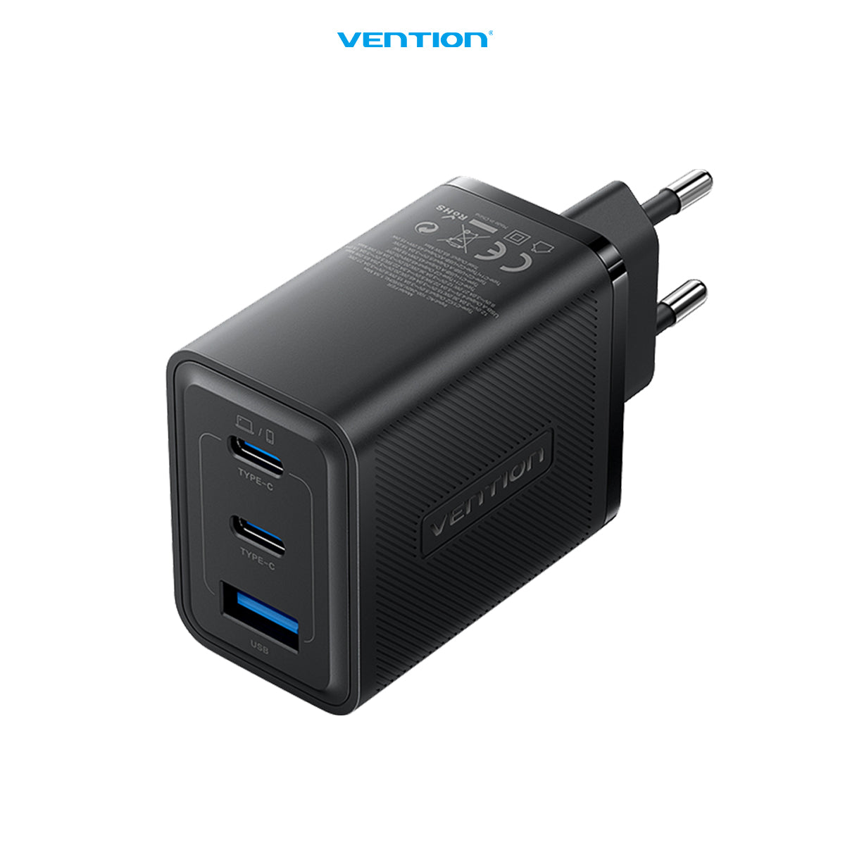 Vention Wall Charger Gan 65W Fast Charging 2C+U EU - FER