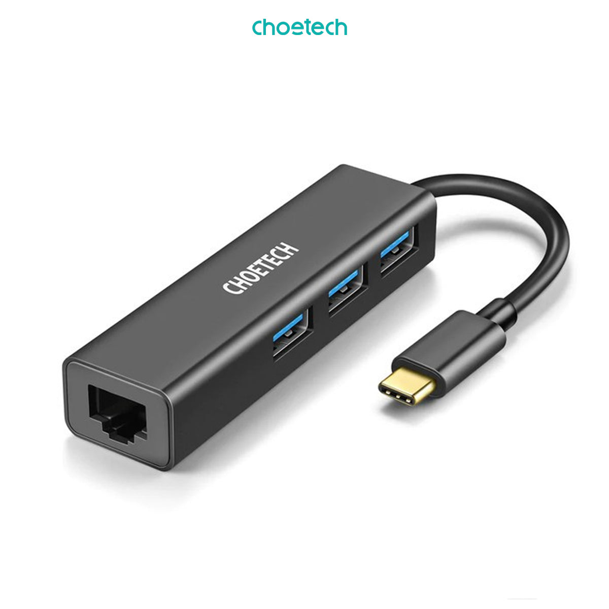 Choetech HUB-U02 HUB Adapter Multiport 4 in 1 USB Type C to RJ45 + 3U